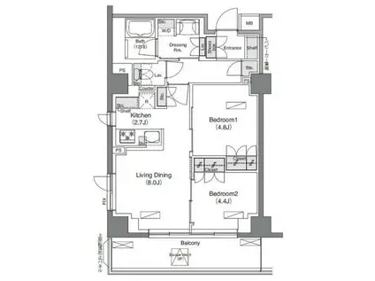 ソライエアイル練馬北町(2LDK/5階)の間取り写真