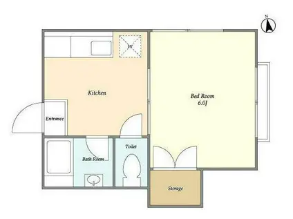 ベルメゾン新宿(1K/2階)の間取り写真