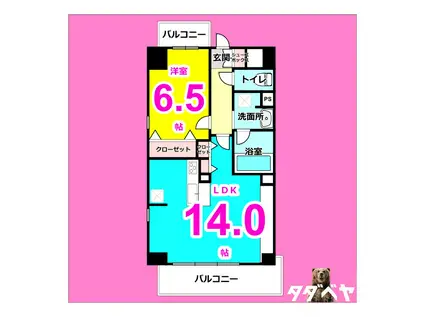 TWIN OWLS(1LDK/10階)の間取り写真