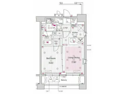 ガーラ・グランディ品川(1LDK/12階)の間取り写真