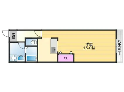 恵風マンション(ワンルーム/2階)の間取り写真