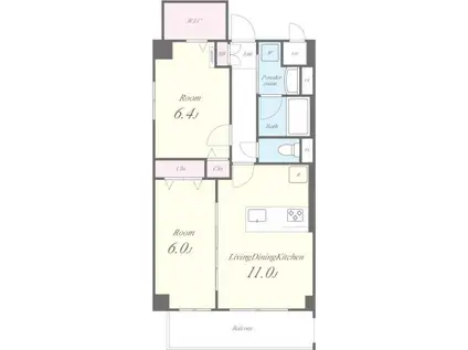 グレースローズ(2LDK/2階)の間取り写真