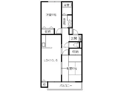 サニーコートII(2LDK/2階)の間取り写真