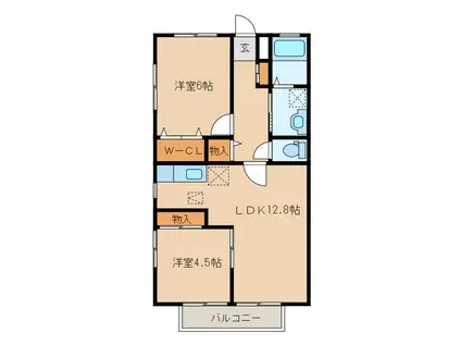 CLOCHETTE(2LDK/1階)の間取り写真