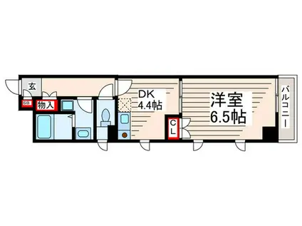 東京メトロ東西線 西葛西駅 徒歩7分 7階建 築26年(1DK/6階)の間取り写真