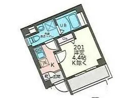 ブルーライトヨコハマ(1K/2階)の間取り写真