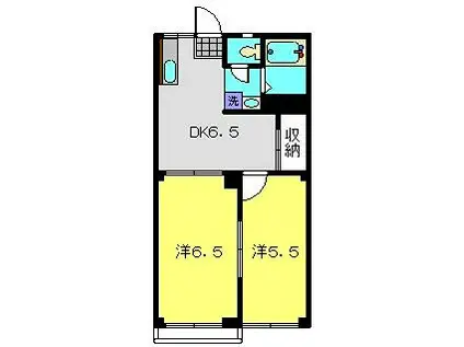 ハイツまつばI(2DK/2階)の間取り写真