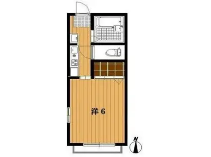 コート・デュ・ローヌ(1K/2階)の間取り写真