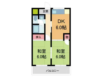 タカハタハイツ(2DK/2階)の間取り写真