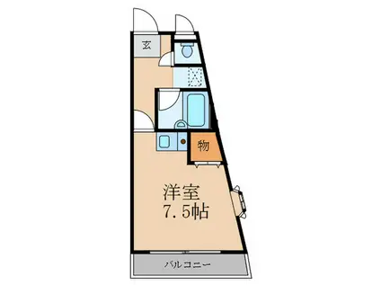 セレナータ(ワンルーム/1階)の間取り写真