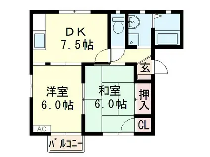 フォーレスパンドゥ(2DK/2階)の間取り写真