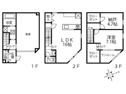 ソラーナ横川(2LDK/1階)の間取り写真