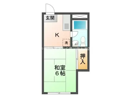 豊橋商事第2ビル(1K/5階)の間取り写真