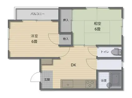 メゾン・リオーヌ(2DK/3階)の間取り写真