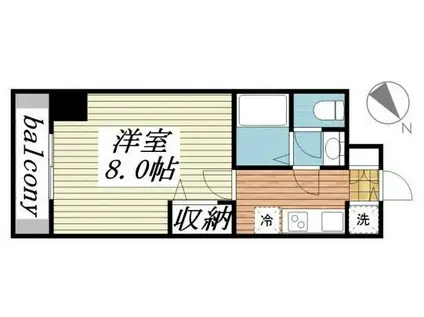 メゾン・ド・ヴィレ 日本橋浜町(1K/2階)の間取り写真