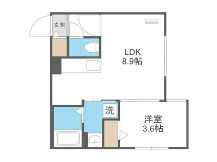 ANDーHONDORI(1LDK/3階)の間取り写真