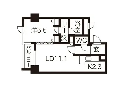 ダイアパレス北三条第二(1LDK/3階)の間取り写真