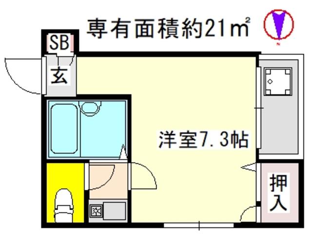 TOST栄洛館(1K/2階)の間取り写真