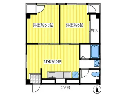 ブリーズ・ド・垂水(2LDK/3階)の間取り写真