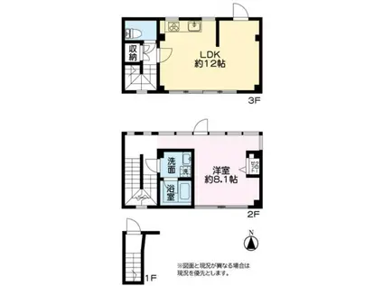 オーク西武柳沢(1LDK/3階)の間取り写真