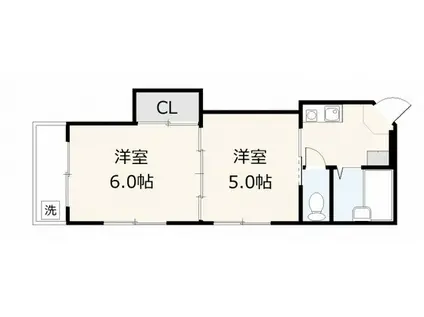 清和京橋(2K/2階)の間取り写真
