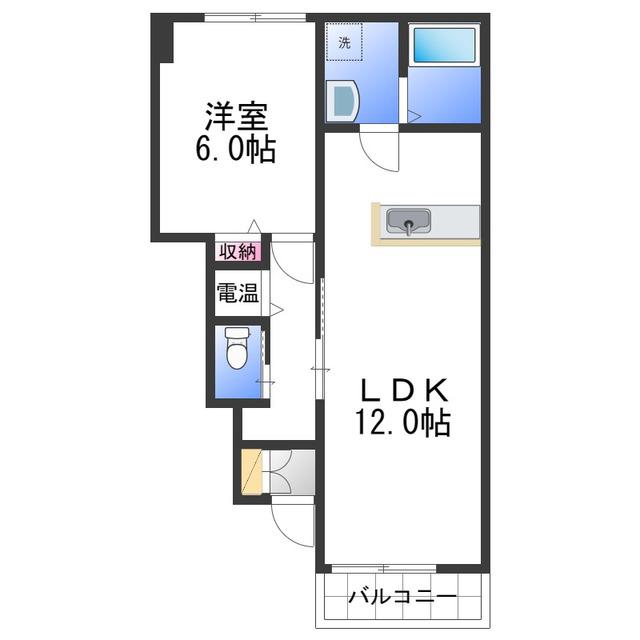 HEIGHTS光容A棟(1LDK/1階)の間取り写真