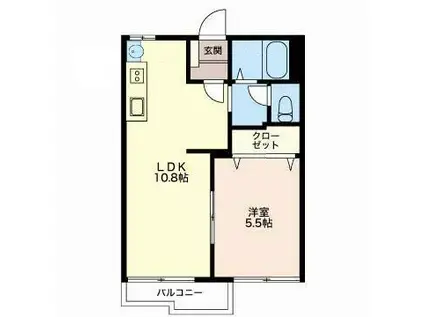 HINOMARU TOWN C(1LDK/1階)の間取り写真