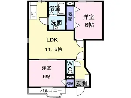 スターハイツ(2LDK/1階)の間取り写真