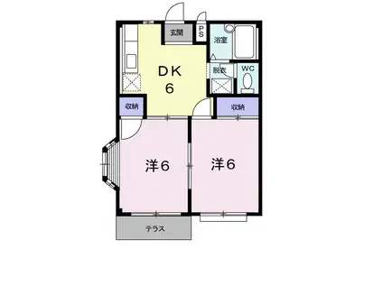 エルディムチェリー(2DK/1階)の間取り写真