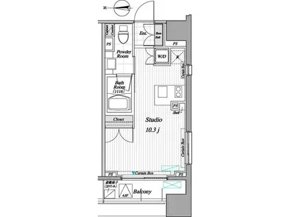レジディア錦糸町II(ワンルーム/5階)の間取り写真