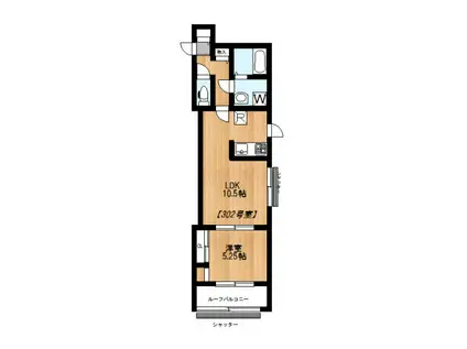 プリムヴェール(1LDK/3階)の間取り写真