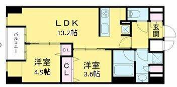 W-GATES TOWER (2LDK/9階)の間取り写真