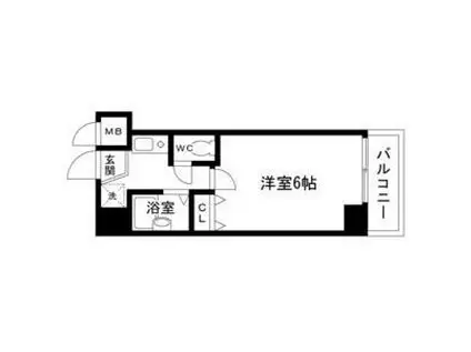 セレッソコート西心斎橋III(1K/5階)の間取り写真