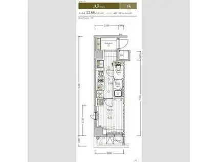 ハイズマキシヴ立川錦町(1K/5階)の間取り写真