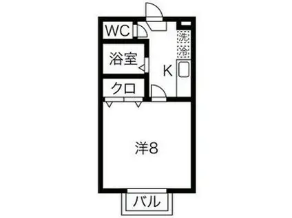アトラス国見野(1K/2階)の間取り写真