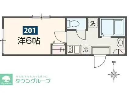 MELDIA北綾瀬V(1K/2階)の間取り写真