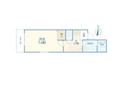 AMICAL五本木(1K/3階)の間取り写真