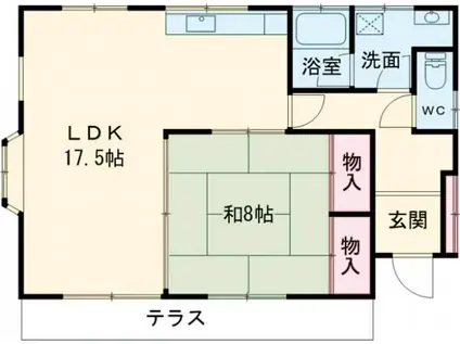 秋川コーポ(1LDK/2階)の間取り写真