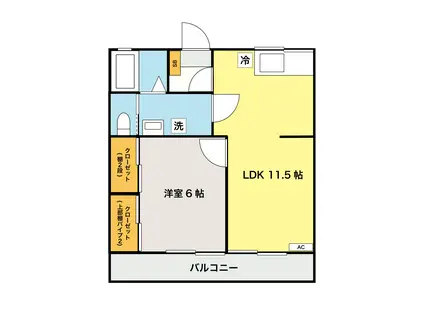 カーサ・ヴェルデII(1LDK/1階)の間取り写真