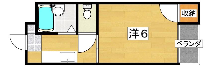 ロイヤルライフ八坂(1K/5階)の間取り写真