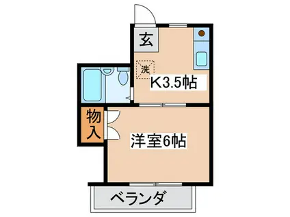 バーディビル(1K/2階)の間取り写真