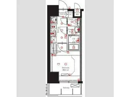 MAXIV名古屋(1K/12階)の間取り写真