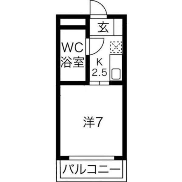 第三要ハイツ(1K/2階)の間取り写真