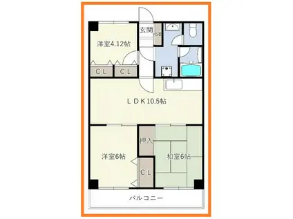 トーカド宮崎台(3DK/1階)の間取り写真