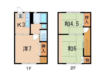 山口AP・II(3K/1階)の間取り写真