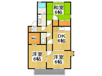 アーバンヒルズII(2LDK/1階)の間取り写真