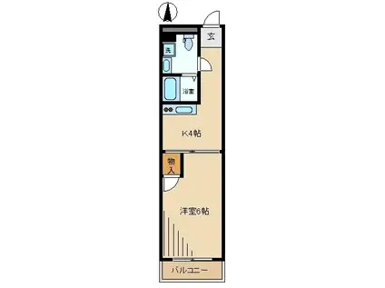 セントラル幡ヶ谷(1K/3階)の間取り写真