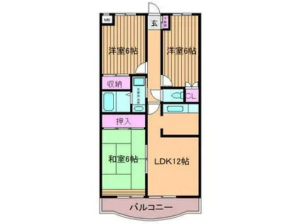 ウィーブ北町(3LDK/5階)の間取り写真