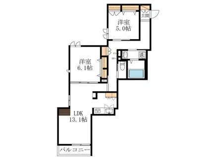 ブランルージュ(2LDK/3階)の間取り写真