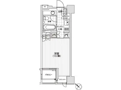 カスタリア銀座(ワンルーム/3階)の間取り写真